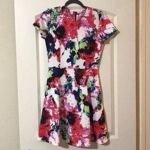 Milly Fit and Flare Neoprene Dress